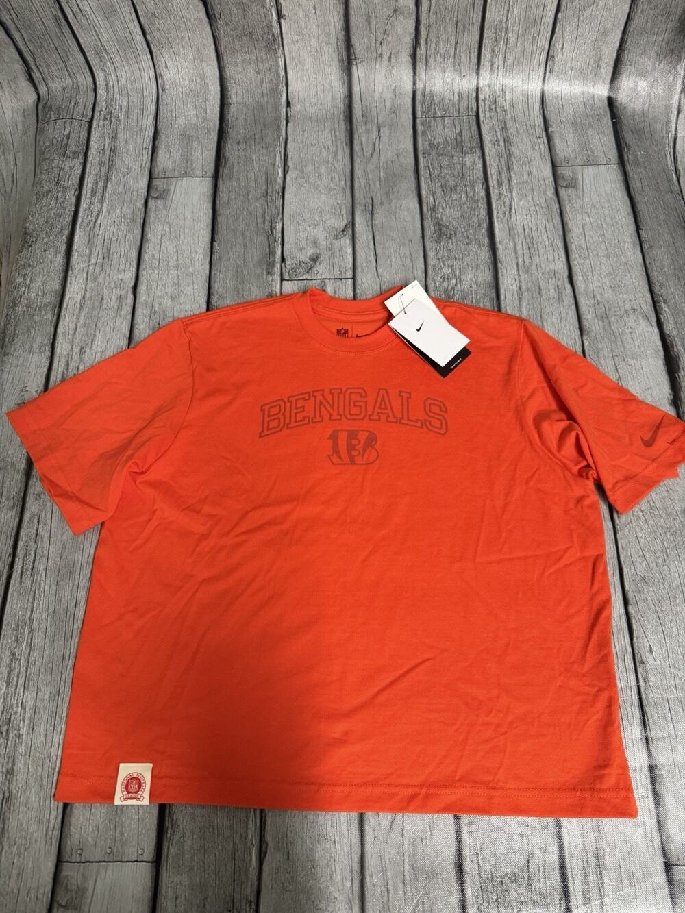 NWT Women's Nike Cincinnati Bengals Orange Glory Arch Boxy T-shirt Large Loose